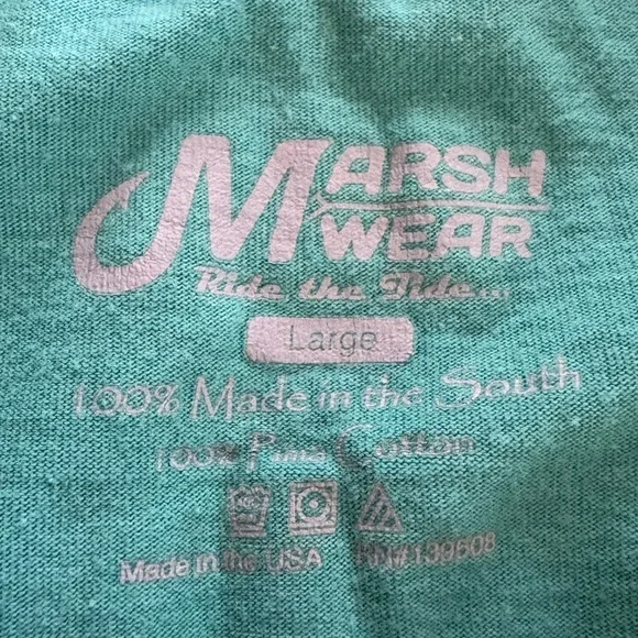Marsh Wear Teal Longsleeve t-shirt, size large. Ride the Tide - Picture 4 of 4